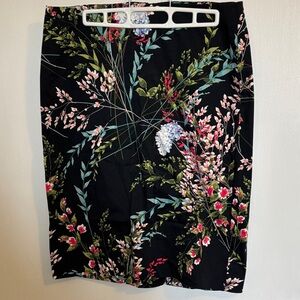 Talbots Black Floral Pencil Skirt Yay, Spring! Size 8